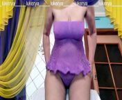Hot housewife Lukerya loves different colors of erotic clothes and creates fishnet outfits for recording video broadcast from hot housewife preensi dance