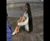 Amy Super Long Hair Play In Park from rijitha hair play