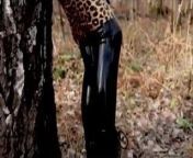 Veronica - The Latex Leopard Girl from sexy desi model in leopard bikini boobs