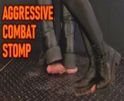 Aggressive CBT Stomping in Black Leather Combat Boots with TamyStarly - Bootjob Showjob Ballbusting from www russian high xxx combat full sex movie