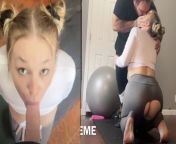 Stepsister lets me rip open her yoga pants and cum on her face from tearing open her yoga pants and fucking her wet pussy