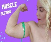 Muscle flexing and measuring muscle girl michellexm from muscle girl flexing