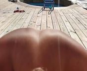 Sucking and fucking at the poolside in the sunshine so the neighbours could see from sex neighbour