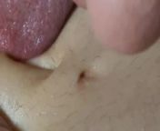 beautiful deep and closeup navel lick and tongued from deep navel lickin