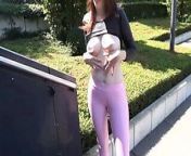 Sexy Student Shows Off Her Tits In Public! from sexy with yoga clothes