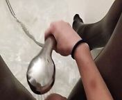 Masturbating with a shower in the bathroom in pantyhose, I'm so wet... Mmm... from video xxx mmm ss
