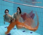Sara Bombina and Gazel Podvodkova underwatershow beauties from sara loren hot boob nude