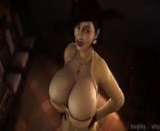 Lady Dimitrescu Jiggles Her Massive Tits Alluringly from lady dimitrescu nude mod mega boobs