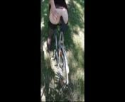 Girl fucks her ass with a bike from anal bike