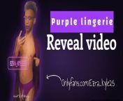 Revealing my purple lingerie on my onlyfans from see through string bikini