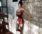 Ada Wong In Silk Lingerie Wiggles Her Massive Tits Pressed Up Against a Wall from resident evil 4 ada wong