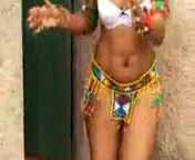 Zulu Dancer from maidens from zulu umhlanga reed dance washing body in rive