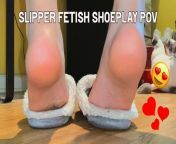 Daisy's Latina Soles Slipper Shoe Play, Dangling Soft Soles, Foot Fetish, Giantess POV, Stinky Feet, Toes, Pedicure from crushed heel shoeplay