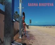 TRAVEL NUDE - Public beach shower. Sasha Bikeyeva.Canaries from hmm gracel nude 22