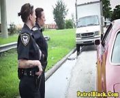 Femdom cop demands suspect to fuck her from interracial cops