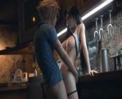 Final Fantasy VII Remake Cloud Fucks Tifa at the Bar from final fantasy vii remake tifa loving her purple dress