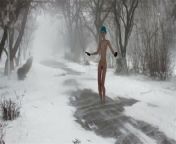 Nude girl dancing in blizzard from cg staj dance