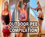 Pee Compilation - Outdoor public peeing from indian aunty t shirt