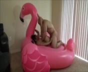 Creampie - Fucking on inflatable from structure of bur