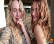 Feeling playful outside with my classmate from hot lesbian worko