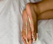 Black Girl Put Candy Canes on Her Black Feet While Getting Fuck by White Cock from aar