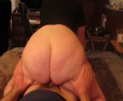 PAWG Rides Huge Cock Reverse Cowgirl from uncircumcised cock