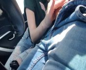 Blowjob in the car in the supermarket Parking lot from မိုဟေကိုအေားကားblow video park lay