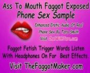 Ass To Mouth Faggot Exposed Enhanced Erotic Audio Real Phone Sex Tara Smith Humiliation Cum Eating from mp3 videu