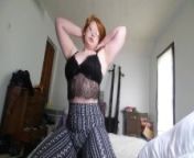 Chubby Red Head in Leggings Twerks and Reveals Her Sexy Little Thong from head in