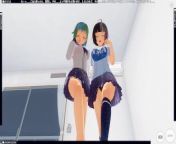 3D HENTAI POV Earth-chan and Moon-chan give you a blowjob from chan 3 tuoi nhay