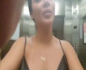 Cute women caught squirting at the hotel's elevator from martina solanet