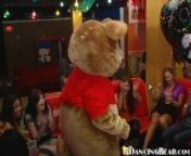 DANCING BEAR - Gang Of Hoes Receiving Gift Of Dick From Hung Male Strippers At Wild CFNM Party from beag