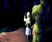 Big ork fuck with the beautiful girl at the cave - HMV 3d hentai animation from ‏‎ gisela 3d monster