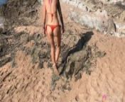 Naughty Beach Weekend - Nora Redmain Giving Head On Public Beach FULL from noran