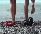NUDIST BEACH Nude young couple at the beach Teen naked couple at the nudist beach Naturist beach from famiily nudism