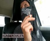 Muslim girl in hijab Smoking first time in car from smoker