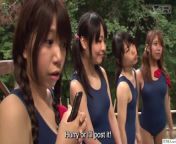 Japanese schoolgirls in swimsuits CFNM handjob harem from cfnm young