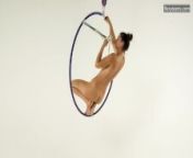 Brunette Kim Nadara in yellow socks doing acrobatics from 苹果看直播黄色的软件em936 com set