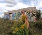 Exhibitionist Girl walks in the ruins from @ neudism