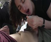 How does a day at the park end up with a public blowjob? - Cute teen swallows cum from www xxx come bali parking rape fuck video