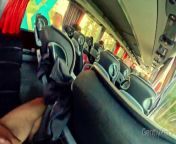 PUBLIC BUS ADVENTURE: I show my hard cock to a sexy cutie lady...she can&apos;t resist. from stranger bus handjob