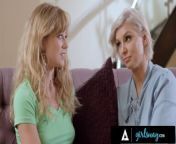 GIRLSWAY - Worried Caring MILF Kenzie Taylor Fingers Her Pretty Stepdaughter To Make Her Feel Better from anbereyes